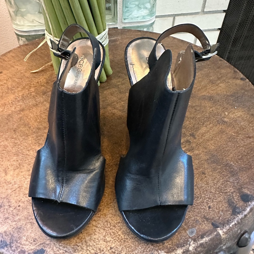 BCBG Black Heels Classic Slingback Design